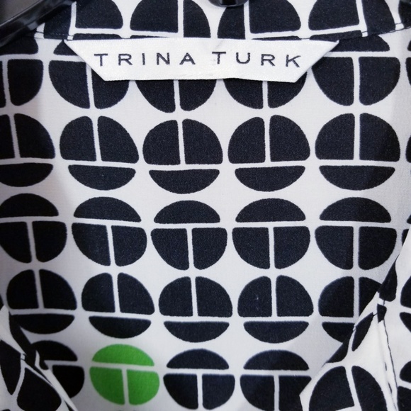 Trina Turk Silk Dress Button Front - Size 8 - Picture 7 of 8